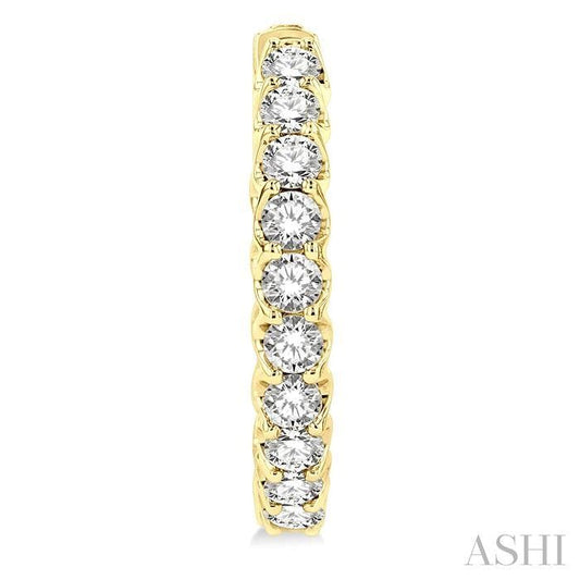 ASHI Inside-Out Diamond Hoop Earrings 625D0PPFGERYG-2.00