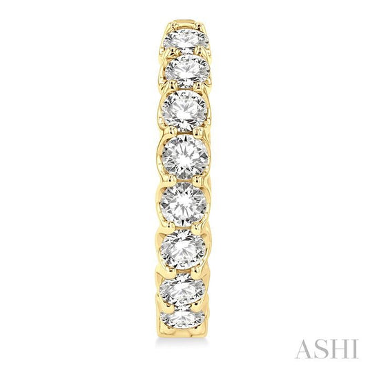 ASHI Inside-Out Diamond Hoop Earrings 625D0PPFGERYG-3.00