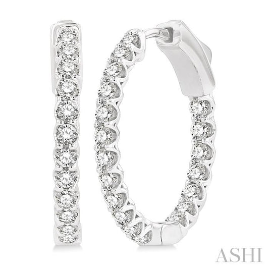 ASHI Inside-Out Diamond Hoop Earrings 625D1PPFGERWG