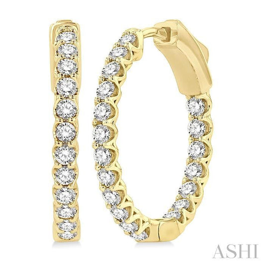 ASHI Inside-Out Diamond Hoop Earrings 625D1PPFGERYG