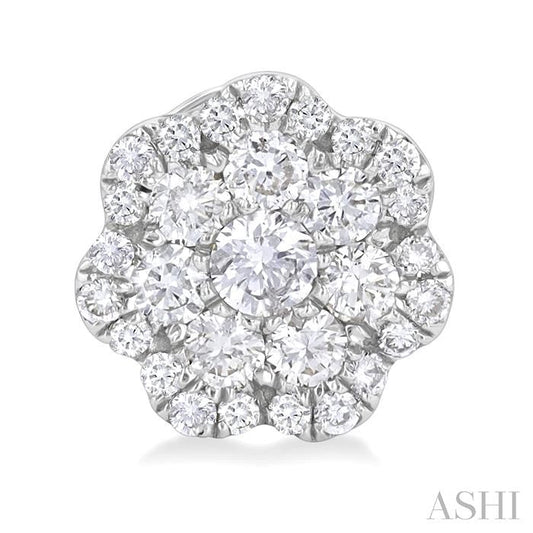 ASHI Flower Diamond Fashion Earrings 625E2PPFGERWG