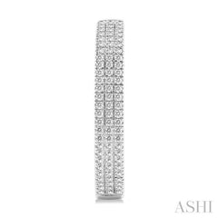 ASHI Three Row Diamond Hoop Earrings 625F3PPTGERWG