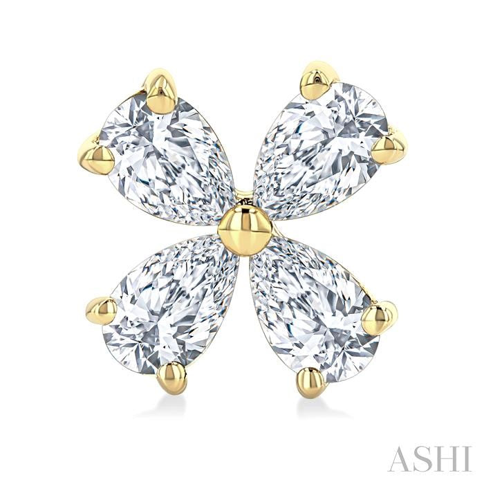 ASHI Floral Diamond Stud Earrings 625G3PPFGERYG