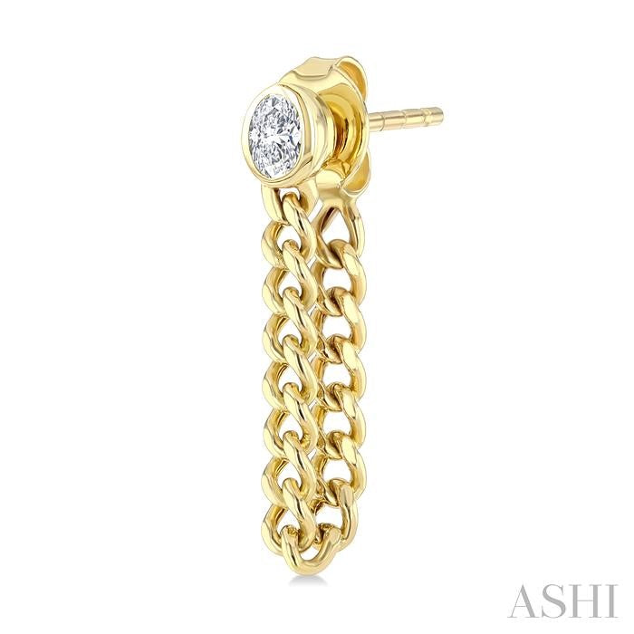 ASHI Oval Shape Curb Bezel Diamond Fashion Earrings 625H5PPFGERYG-OV