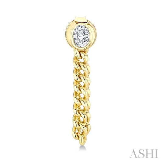 ASHI Oval Shape Curb Bezel Diamond Fashion Earrings 625H5PPFGERYG-OV