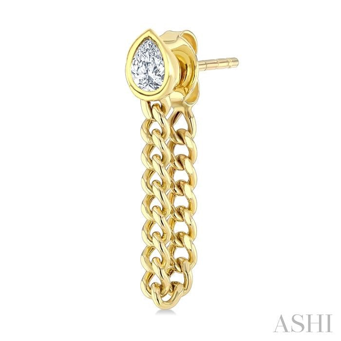 ASHI Pear Shape Curb Bezel Diamond Fashion Earrings 625H5PPFGERYG-PR