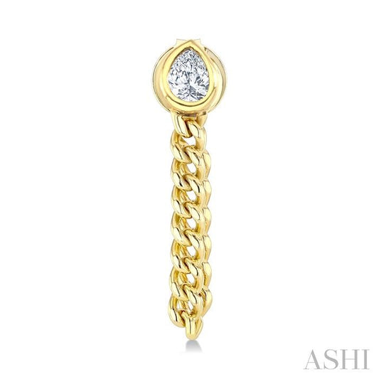 ASHI Pear Shape Curb Bezel Diamond Fashion Earrings 625H5PPFGERYG-PR