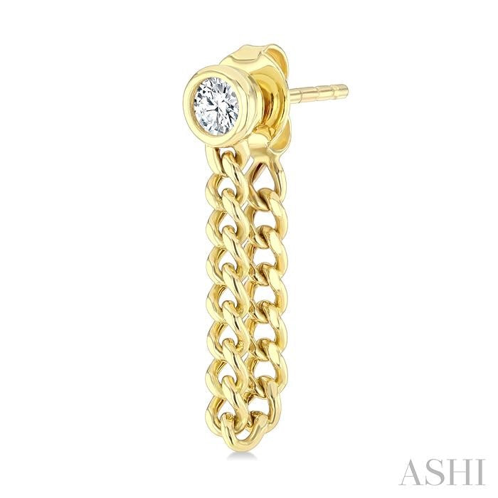 ASHI Round Shape Curb Bezel Diamond Fashion Earrings 625H5PPFGERYG-RD