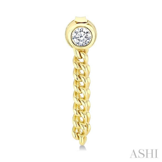 ASHI Round Shape Curb Bezel Diamond Fashion Earrings 625H5PPFGERYG-RD