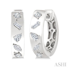 ASHI Mixed Shape Diamond Fashion Hoop Earrings 625J5PPFGERWG