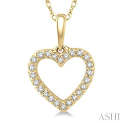 ASHI Heart Shape Petite Diamond Fashion Pendant 626A8PPTSPDYG