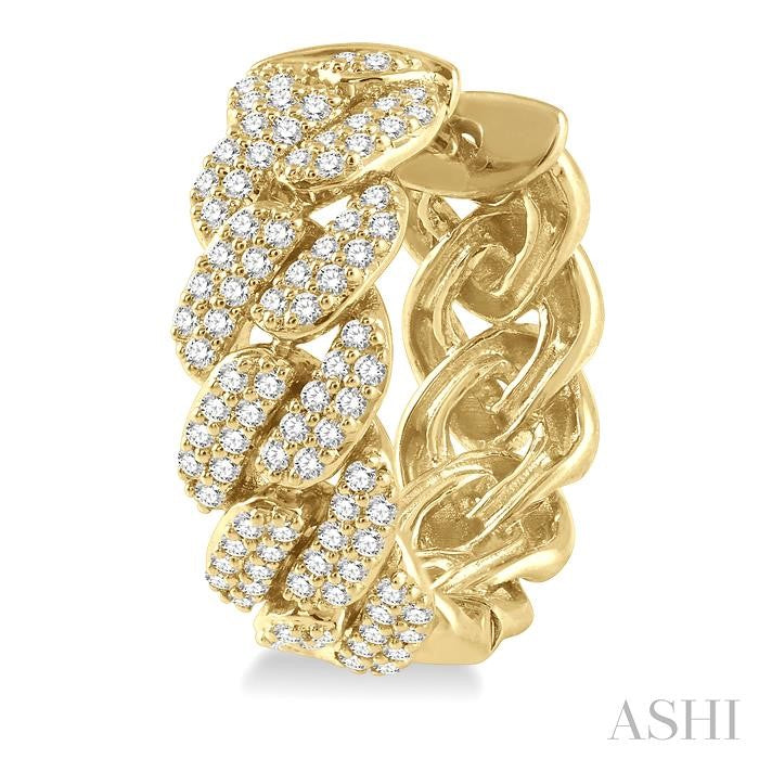 ASHI Cuban Diamond Fashion Hoop Earrings 626B2PPFGERYG