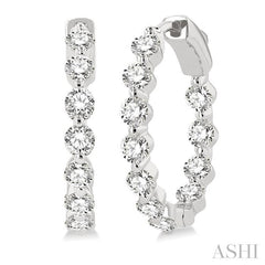 ASHI Inside-Out Diamond Round Hoop Earrings 626D0PPFGERWG-2.00