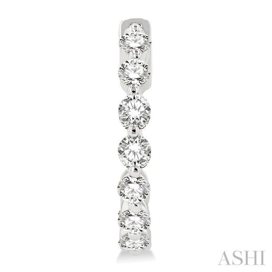 ASHI Inside-Out Diamond Round Hoop Earrings 626D0PPFGERWG-2.00