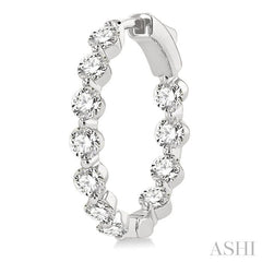 ASHI Inside-Out Diamond Round Hoop Earrings 626D0PPFGERWG-3.00