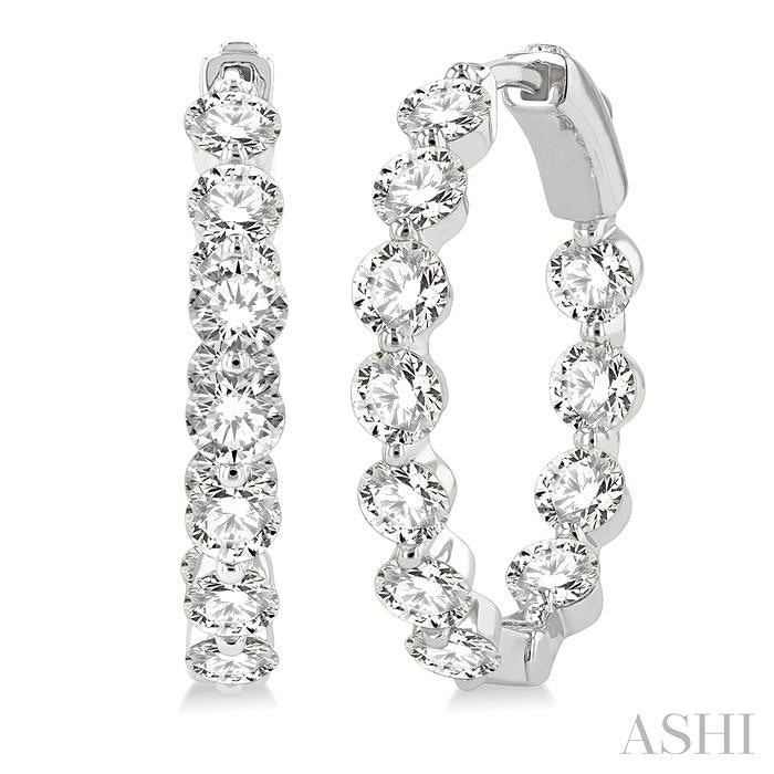 ASHI Inside-Out Diamond Round Hoop Earrings 626D0PPFGERWG-4.00