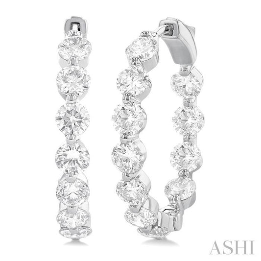 ASHI Inside-Out Diamond Round Hoop Earrings 626D0PPFGERWG-5.00