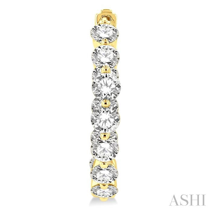 ASHI Inside-Out Diamond Round Hoop Earrings 626D0PPFGERYG-4.00