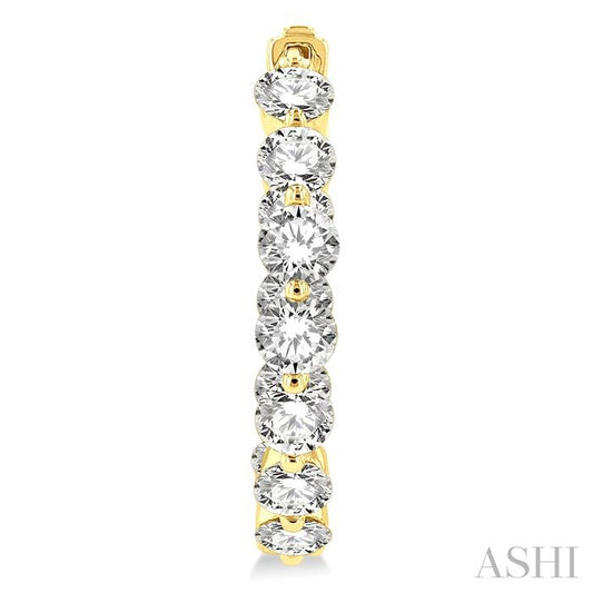 ASHI Inside-Out Diamond Round Hoop Earrings 626D0PPFGERYG-4.00