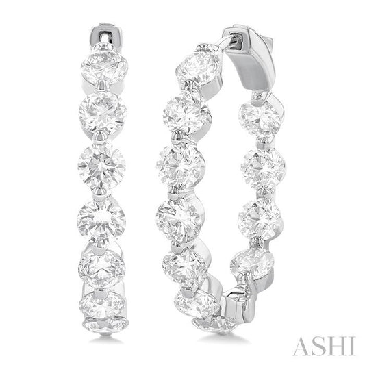 ASHI Inside-Out Diamond Round Hoop Earrings 626D0PPFHERWG-5.00
