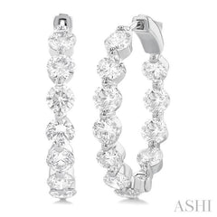 ASHI Inside-Out Diamond Round Hoop Earrings 626D0PPFHERWG-5.00
