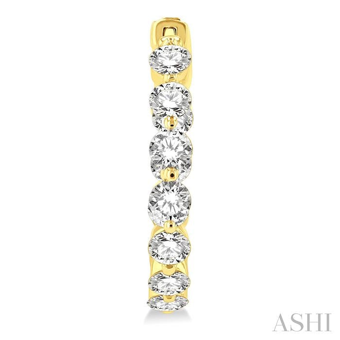 ASHI Inside-Out Diamond Round Hoop Earrings 626D0PPFHERYG-3.00