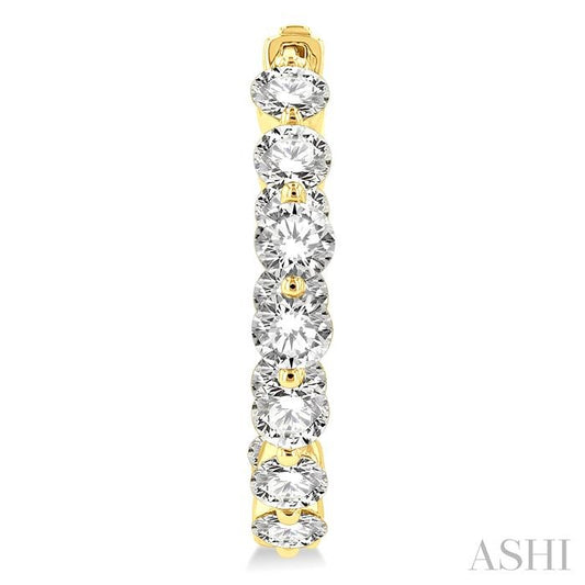 ASHI Inside-Out Diamond Round Hoop Earrings 626D0PPFHERYG-4.00