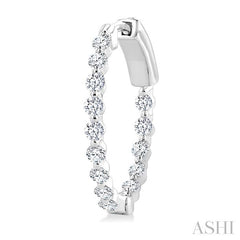 ASHI Inside-Out Diamond Round Hoop Earrings 626D1PPFGERWG