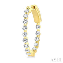 ASHI Inside-Out Diamond Round Hoop Earrings 626D1PPFGERYG