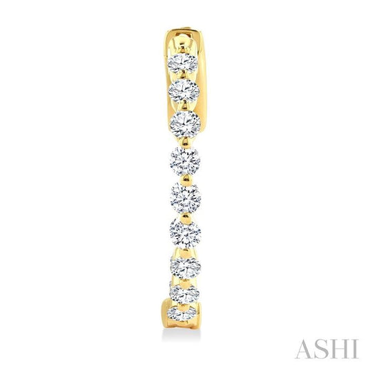 ASHI Inside-Out Diamond Round Hoop Earrings 626D1PPFGERYG