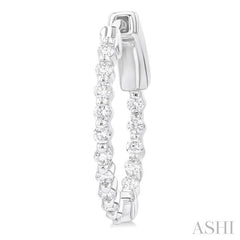 ASHI Inside-Out Diamond Round Hoop Earrings 626D3PPFGERWG