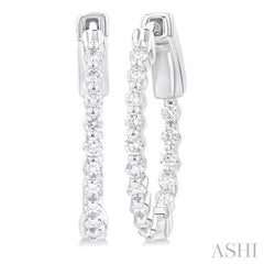 ASHI Inside-Out Diamond Round Hoop Earrings 626D3PPFGERWG