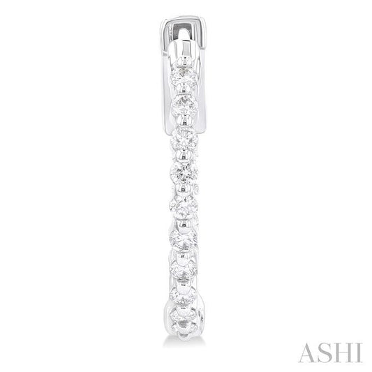 ASHI Inside-Out Diamond Round Hoop Earrings 626D3PPFGERWG
