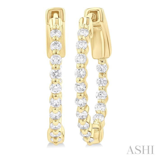 ASHI Inside-Out Diamond Round Hoop Earrings 626D3PPFGERYG