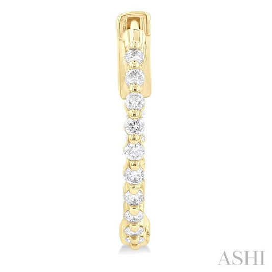 ASHI Inside-Out Diamond Round Hoop Earrings 626D3PPFGERYG