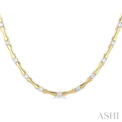 ASHI Halfway Diamond Fashion Bamboo Necklace 626F1PPFGNKYG