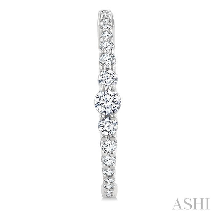 ASHI Graduated Riviera Diamond Hoop Earrings 626H0PPFGERWG-1.50