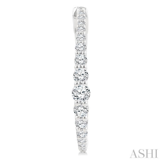 ASHI Graduated Riviera Diamond Hoop Earrings 626H1PPFGERWG