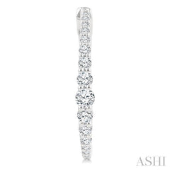 ASHI Graduated Riviera Diamond Hoop Earrings 626H1PPFGERWG