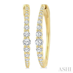 ASHI Graduated Riviera Diamond Hoop Earrings 626H1PPFGERYG