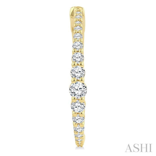 ASHI Graduated Riviera Diamond Hoop Earrings 626H1PPFGERYG