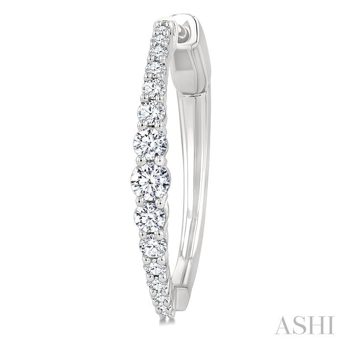 ASHI Graduated Riviera Diamond Hoop Earrings 626H2PPFGERWG