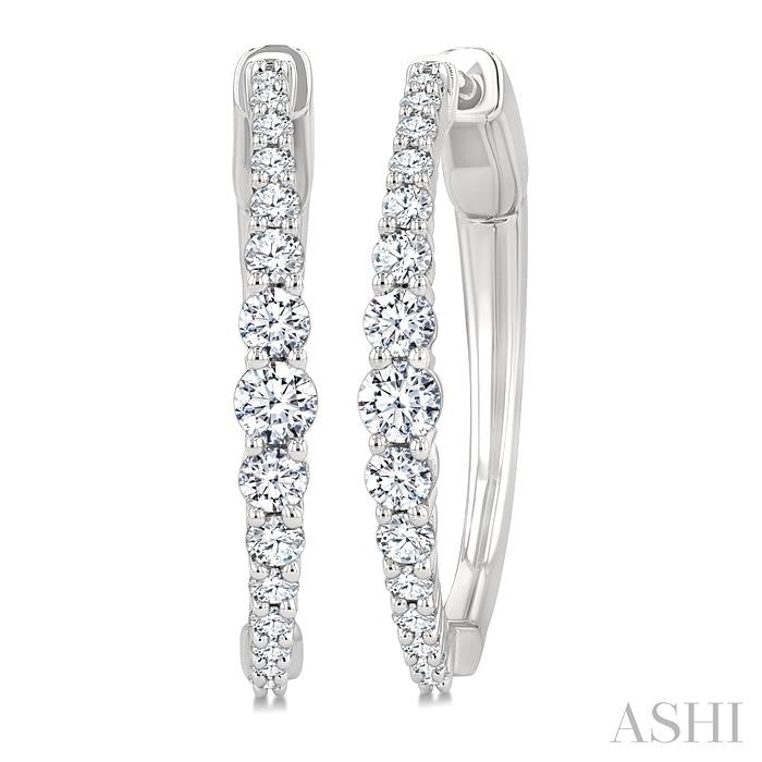 ASHI Graduated Riviera Diamond Hoop Earrings 626H2PPFGERWG
