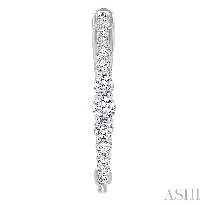 ASHI Graduated Riviera Diamond Hoop Earrings 626H2PPFGERWG