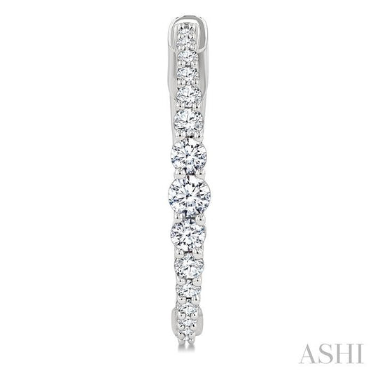 ASHI Graduated Riviera Diamond Hoop Earrings 626H2PPFGERWG