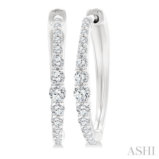 ASHI Graduated Riviera Diamond Hoop Earrings 626H3PPFGERWG