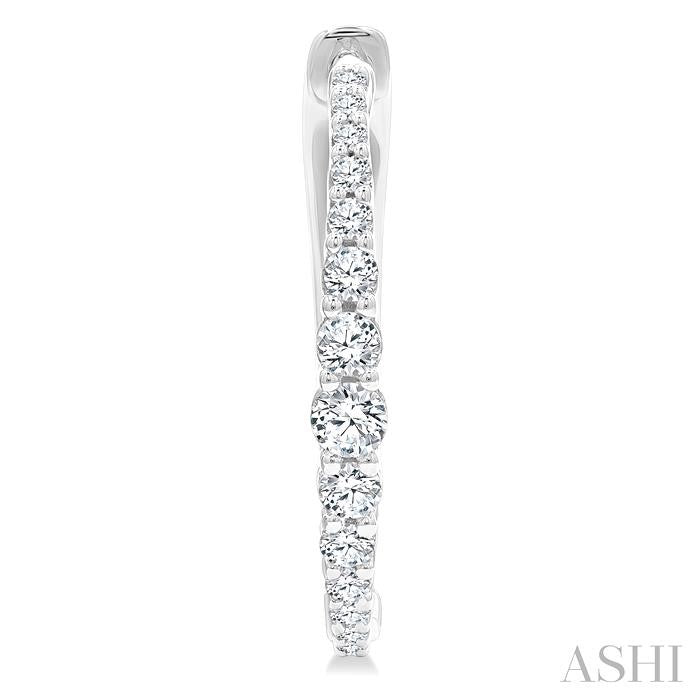 ASHI Graduated Riviera Diamond Hoop Earrings 626H3PPFGERWG