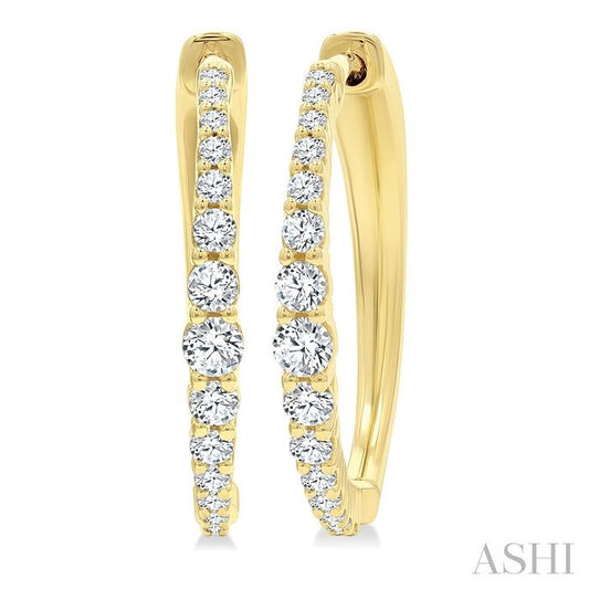ASHI Graduated Riviera Diamond Hoop Earrings 626H3PPFGERYG
