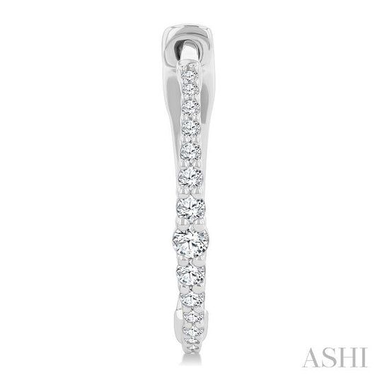 ASHI Graduated Riviera Diamond Hoop Earrings 626H6PPFGERWG