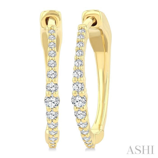 ASHI Graduated Riviera Diamond Hoop Earrings 626H6PPFGERYG